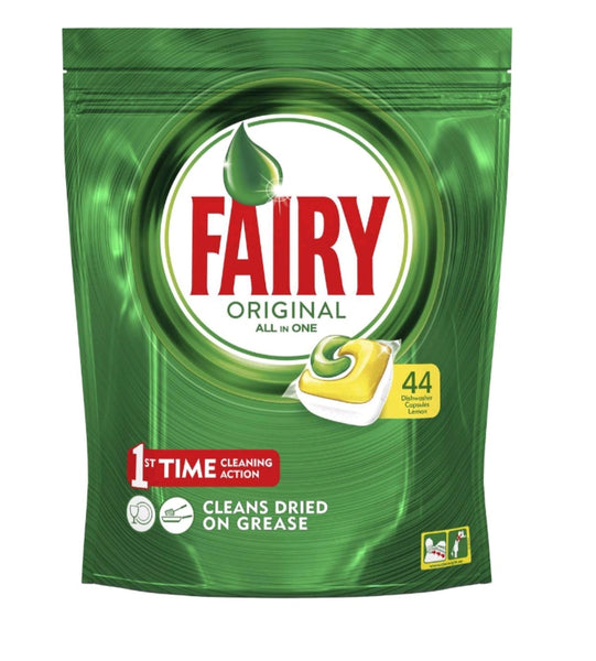 FAIRY DISHWASHER TABLETS - ALL IN ONE LEMON - PKT OF 44 TABLETS