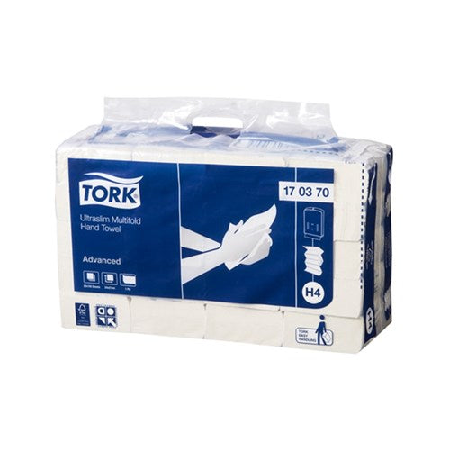 Tork Advanced Ultraslim Hand Towels - 24cm x 21cm x150 sheets - 20 pkts per Carton