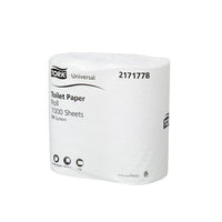 TORK UNIVERSAL 1PLY TOILET PAPER 1000 SHEETS PER ROLL - 4PACK